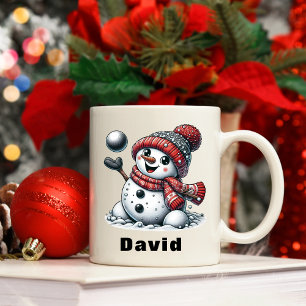 Taza De Café Jugadores Navidades Snowball Snowman