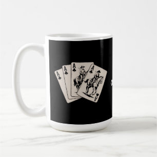 Taza De Café Jugando con tarjeta de póker Chica de países occid