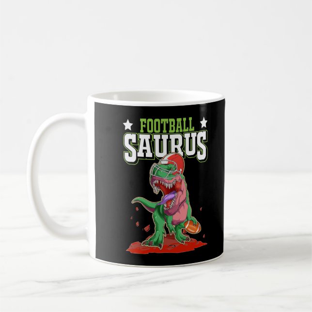 Taza De Café Jugando de fútbol americano Dino Sport Trex (Izquierda)