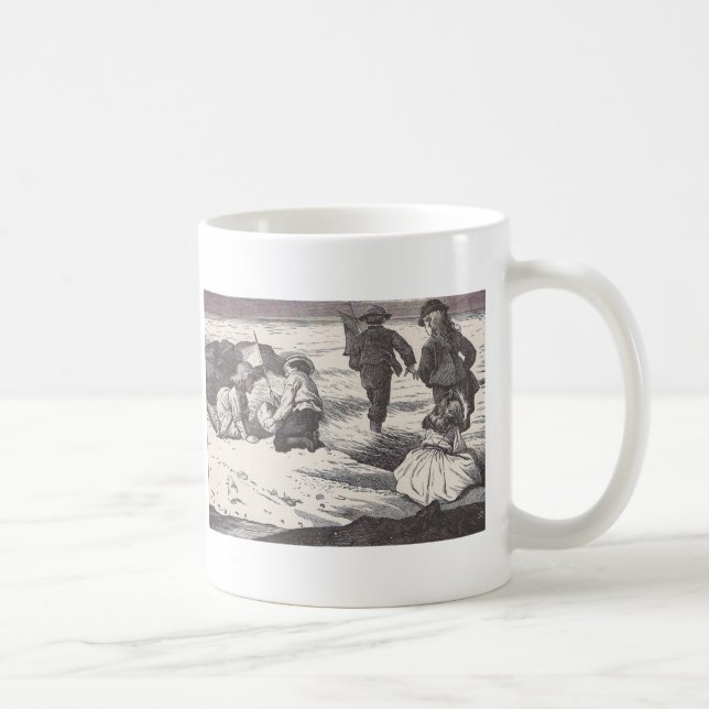 Taza De Café Jugando En La Playa (Derecha)