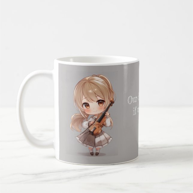 Taza De Café Jugando violín en acción (Izquierda)