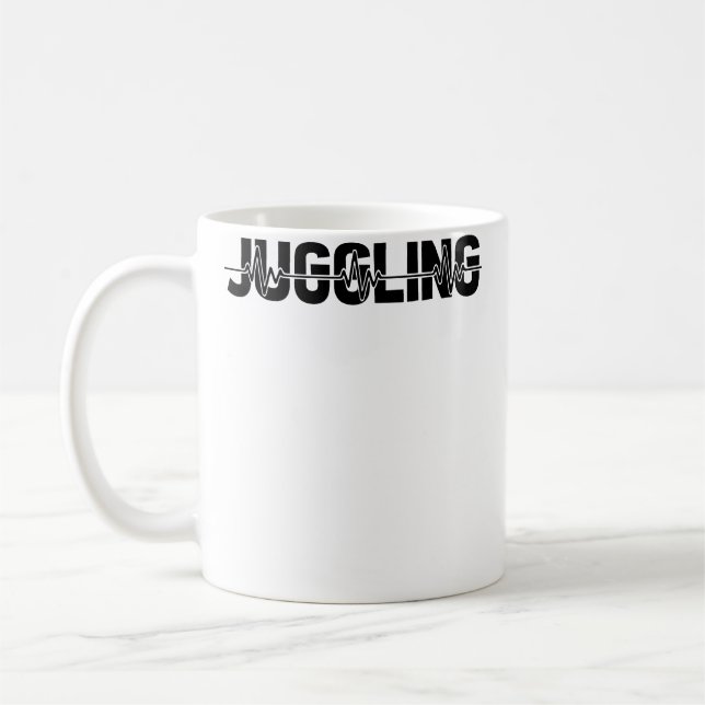 Taza De Café Juggler Juggling Circus - Artist Juggle Ekg Heartb (Izquierda)
