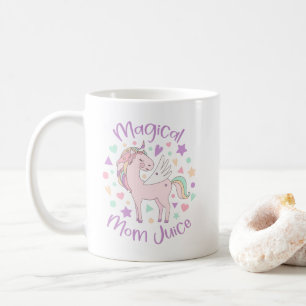 Taza De Café Jugo de mamá mágica morado pastel unicornio