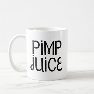Taza De Café Jugo de Proxeneta Humor Divertido en Texto Negro