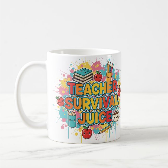 Taza De Café Jugo de supervivencia del profesor - Gracioso café (Izquierda)