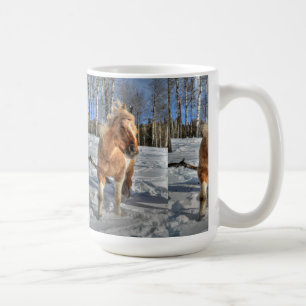 Taza De Café Jugoso caballo de Palomino Pinto y Nieve