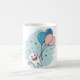 Taza De Café Jugoso diente Personalizado con globos - Salud den