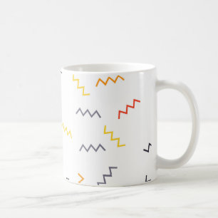 Taza De Café Juguetón, colorido, moderno, zigzags de memphis