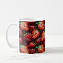Juicy Fresh Red Strawberries Summer Fruit Pattern