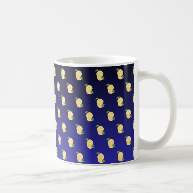 Taza De Café Juicy Lemon Mug sobre el gradiente azul (Derecha)