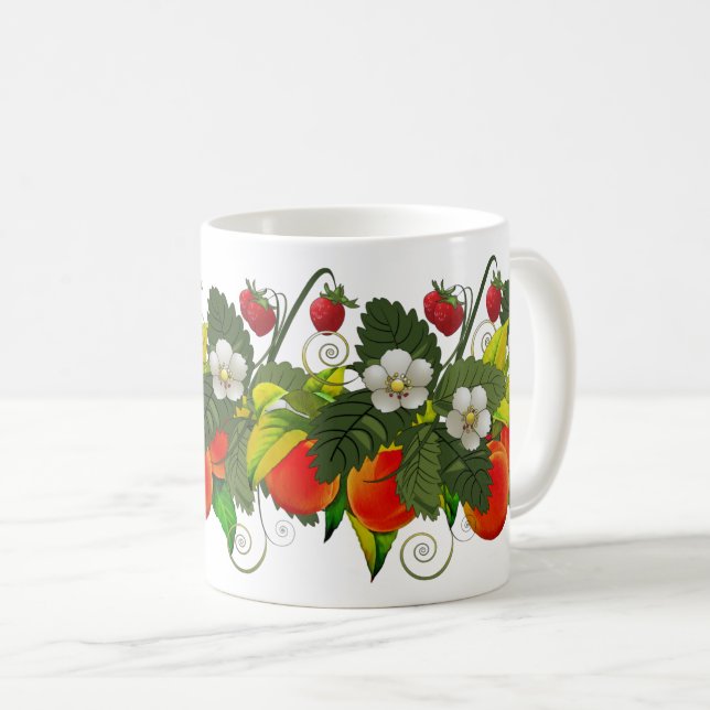 Taza De Café Juicy Peach y Red Strawberry Delight (Anverso derecho)