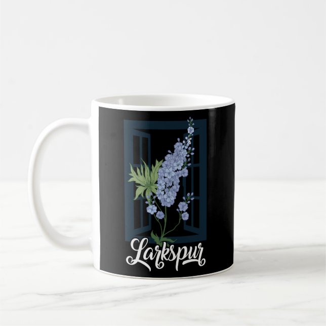 Taza De Café Jul Morple Larkspur Nacimiento Flor Jardín al Aire (Izquierda)