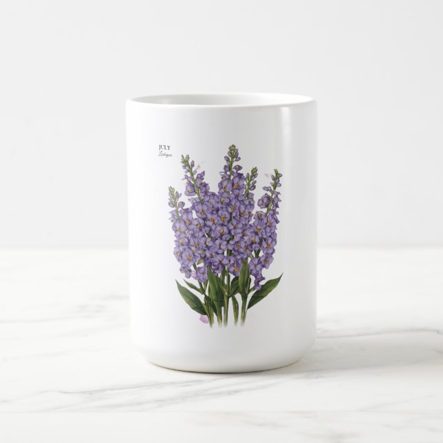 Taza De Café Julio Larkspur Bloom - Regalo de cumpleaños person (Centro)