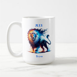 Taza De Café Julio Mes de nacimiento Espíritu Regalo de león an