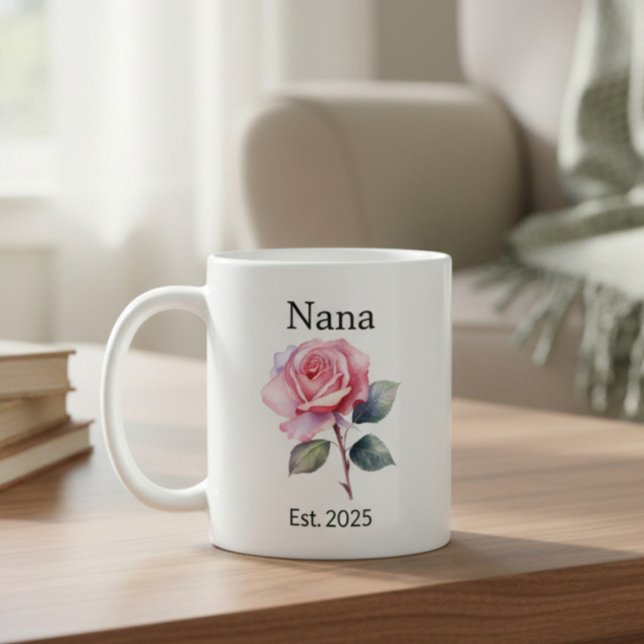 Taza De Café June Rose Birth Flower for Nana with Year (Subido por el creador)