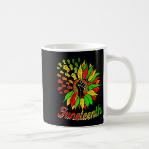 Taza De Café Juneteenth girasol puño historia negra africano am