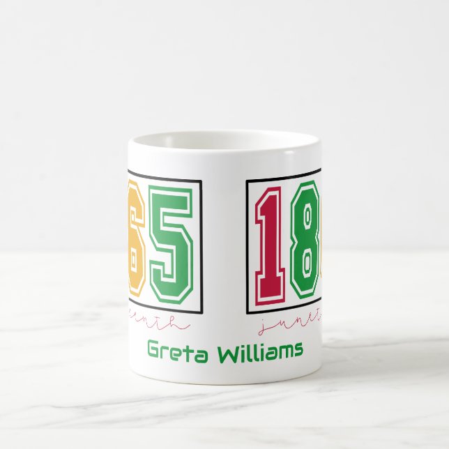 Taza De Café Juneteenth Personalizado - Historia Negra (Centro)
