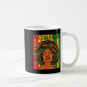Taza De Café Juneteenth retro reina melanina afroamericana