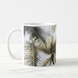 Taza De Café Jungla de palma iluminada con luz solar #1 #tropic