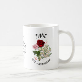 Taza De Café JUNIO Nacimiento Mes Flor Nombre Personalizado Cri