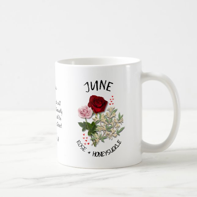 Taza De Café JUNIO Nacimiento Mes Flor Nombre Personalizado Cri (Derecha)