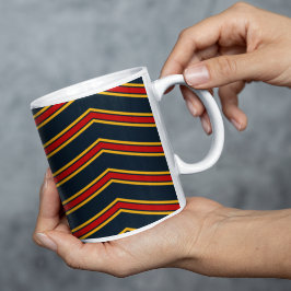 Taza De Café Junta de corte de tiras de chevron rojo azul