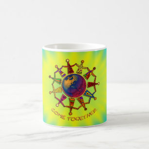 Taza De Café Juntar gente   brillo de yellocyanlila