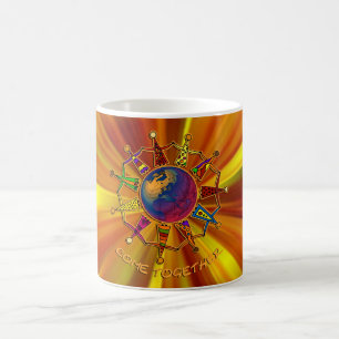 Taza De Café Juntar gente zoom amarillo naranja