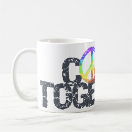 Taza De Café juntar signo de paz arcoiris