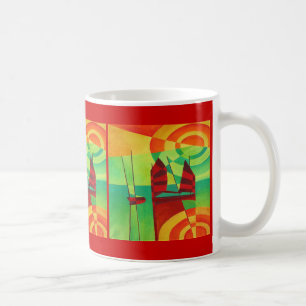 Taza De Café Juntas chinas en aguas aún cubismo arte