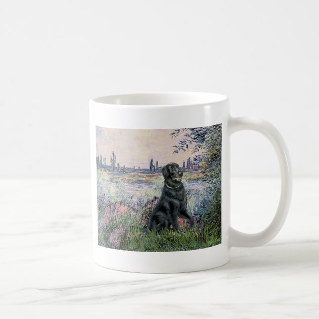 Taza De Café Junto al Sena - Retriever de capa plana (Derecha)