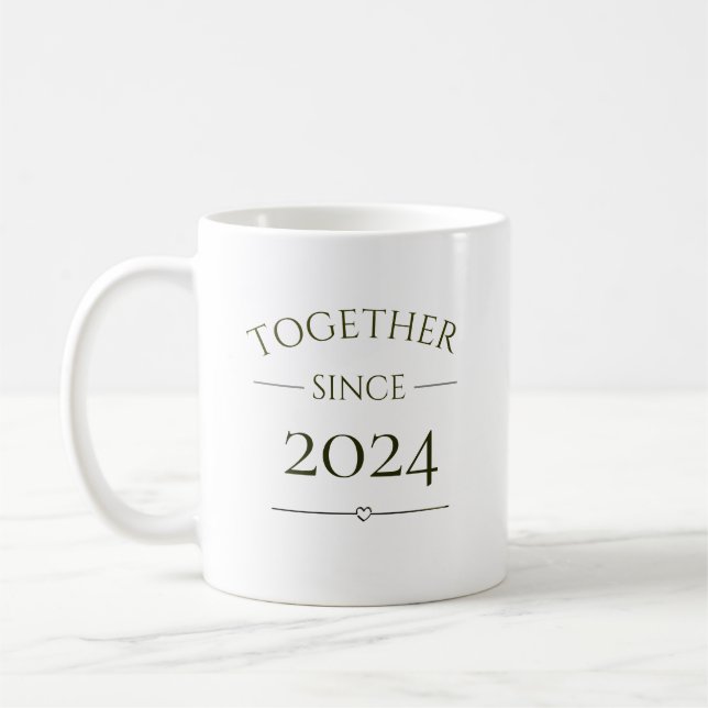 Taza De Café Juntos Desde Año Personalizado (Izquierda)