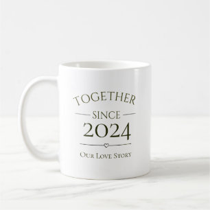 Taza De Café Juntos Desde Año Personalizado Nuestra Historia de