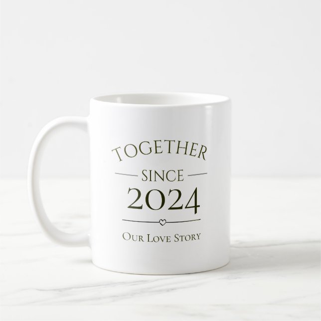 Taza De Café Juntos Desde Año Personalizado Nuestra Historia de (Izquierda)