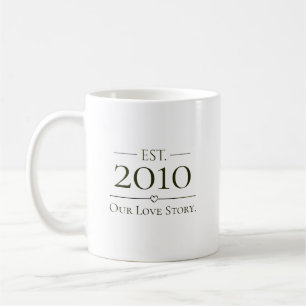 Taza De Café Juntos Desde Año Personalizado Nuestra Historia de