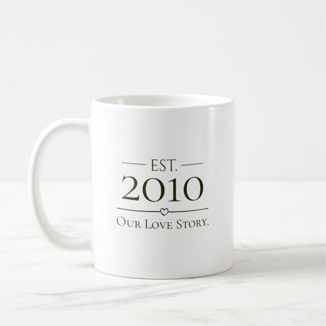 Taza De Café Juntos Desde Año Personalizado Nuestra Historia de (Izquierda)
