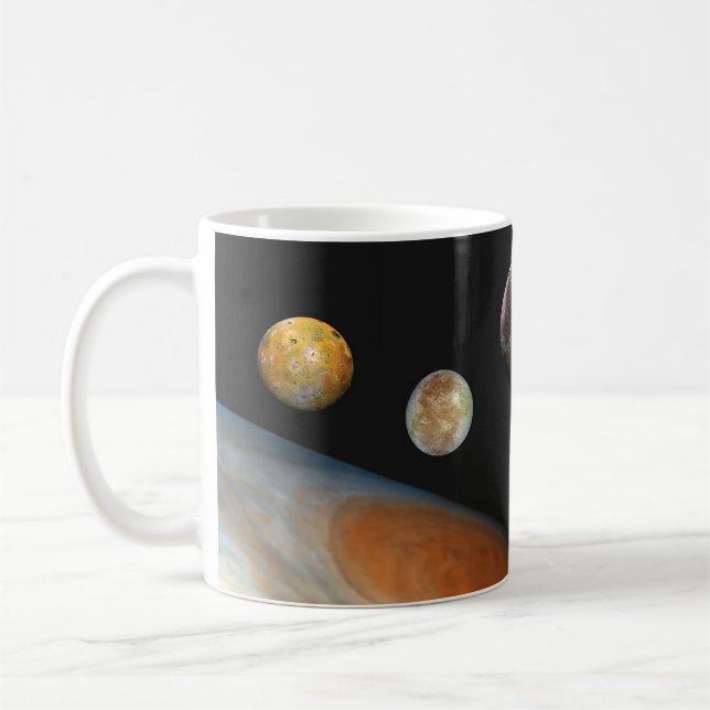 Taza De Café Júpiter y cuatro lunas satélites Galileas (Izquierda)