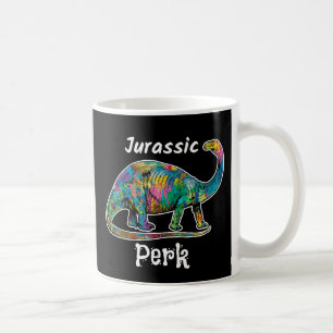 Taza De Café Jurassic Perk Colorido Dinosaurio Negro