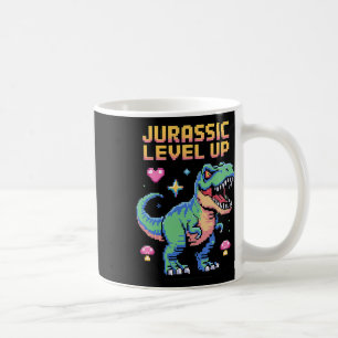 Taza De Café Juric Level Up Pixel Dinosaur Retro Gamer 1 