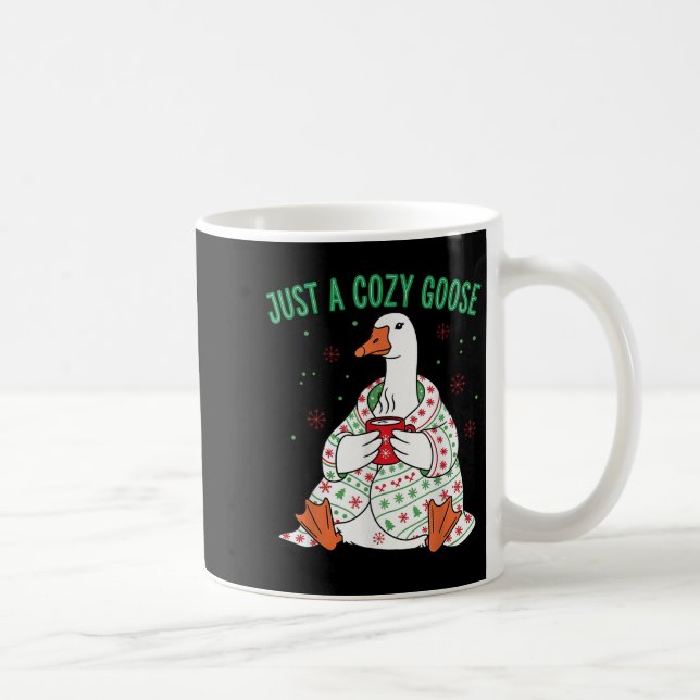 Taza De Café Just A Cozy Goose Funny Christmas Men Women Kids S (Derecha)