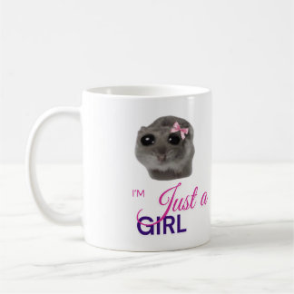 Taza De Café Just a Girl Mug – Cute Sad Hamster 