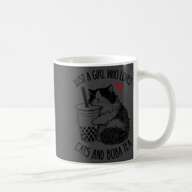 Taza De Café Just A Girl Who Loves Cats And Boba Tea Ragdoll Ca (Derecha)