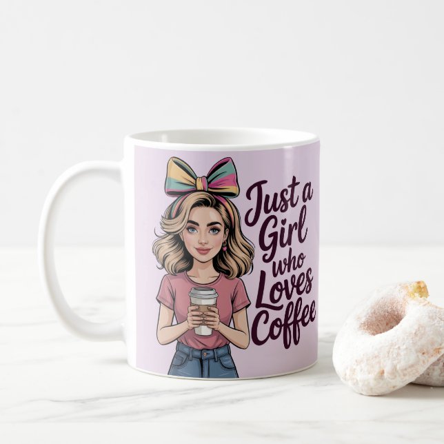 Taza De Café Just A Girl Who Loves Coffee Classic Mug (Con donut)