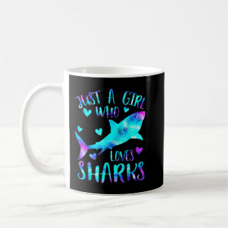 Taza De Café Just a Girl Who Loves Sharks Galaxy Shark Lover Gi