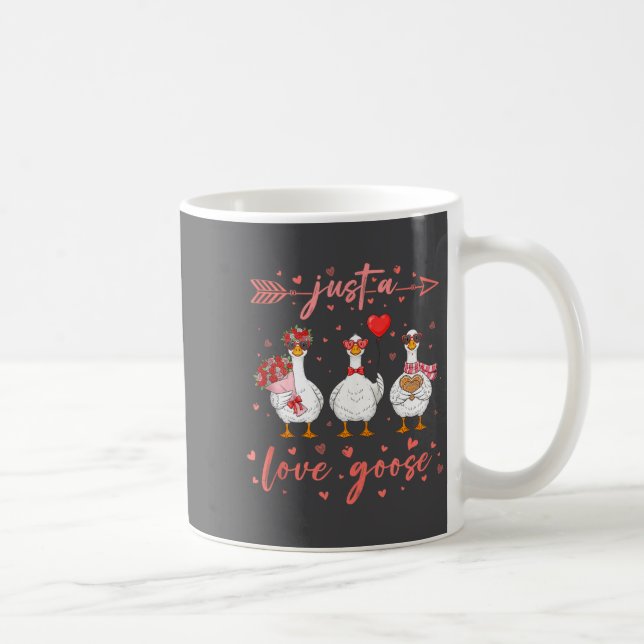 Taza De Café Just A Love Goose Funny Valentine Cute Goose For W (Derecha)