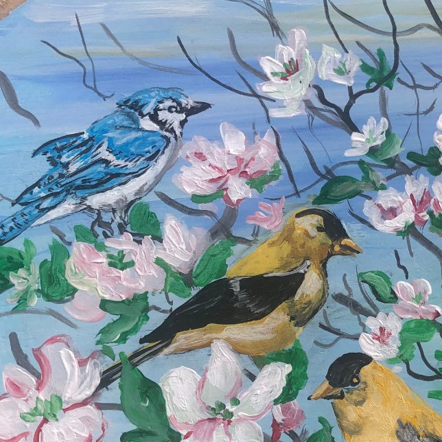 Taza De Café Just Birding Blue Jays (For Bird Watchers, Bird Designs  on Mugs, original painting I did For Art Clients)