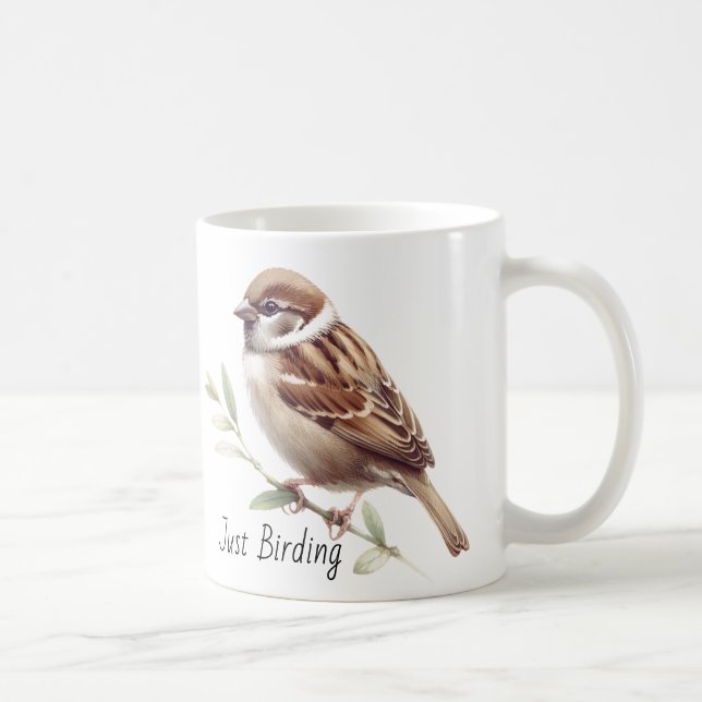 Taza De Café Just Birding Sparrow (Derecha)