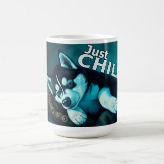 Taza De Café Just Chill Husky Puppy