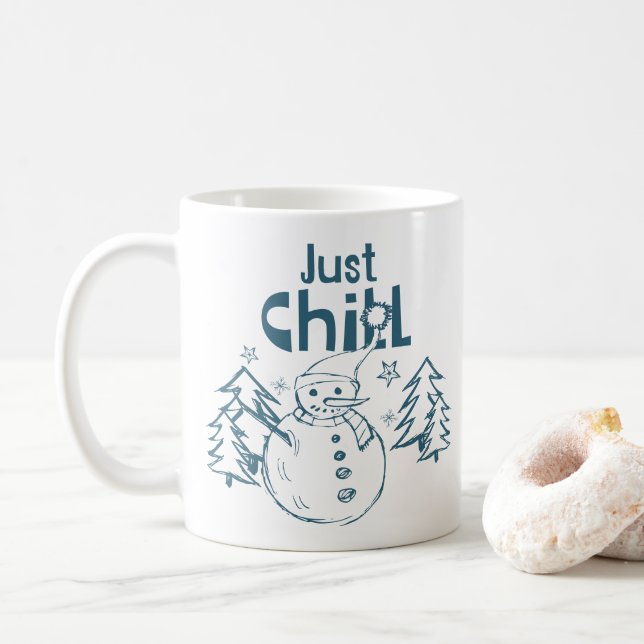 Taza De Café Just Chill Playful Christmas (Con donut)