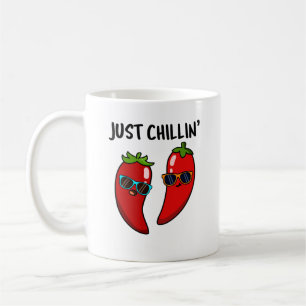 Taza De Café Just Chillin Funny Chili Peppers Pun